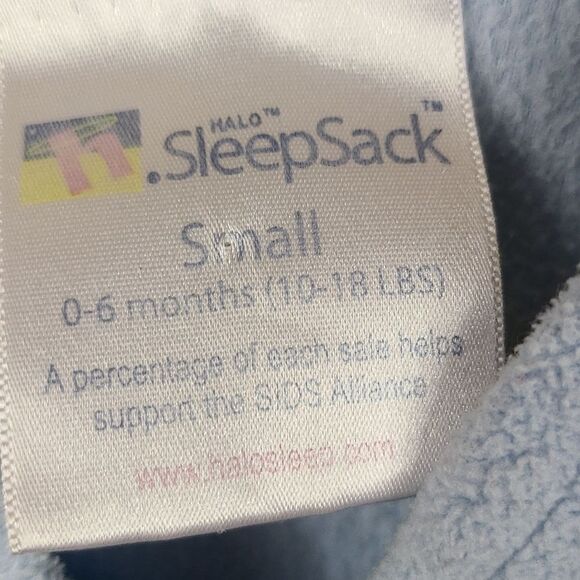 HALO Sleepsack FLEECE Wearable Blanket TOG 1.0 Sleeper BLUE Small 0-6M 10-18lbs - Picture 5 of 8